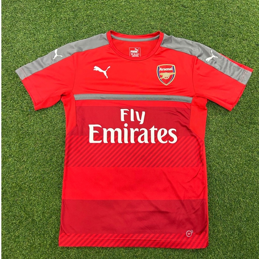 Puma Arsenal FC Red Grey Fly Emirates Soccer Training Jersey Mens‎ Medium